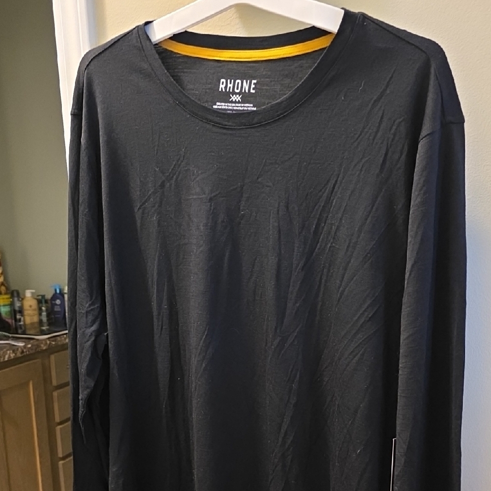 Rhone Men's Charcoal Long Sleeve Tee